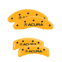 Load image into Gallery viewer, MGP 4 Caliper Covers Engraved Front & Rear MGP Yellow finish black ch