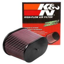 Load image into Gallery viewer, K&N Universal Air Filter - Oval Straight - 3.688in Flange ID x 10.25in Base O/S Length x 7.875in H
