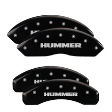 Load image into Gallery viewer, MGP 4 Caliper Covers Engraved Front & Rear Hummer Black finish silver ch
