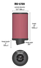 Load image into Gallery viewer, K&N Filter Universal Rubber Round Air Filter 20 Deg Flange Angle 2.25in Flange ID x 3.5in OD x 6in H