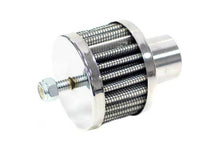 Load image into Gallery viewer, K&N Steel Base Chrome Top Crankcase Vent Filter 1in OD Vent / 2in OD / 1-1/2in H Stud Mount