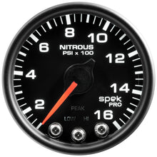 Load image into Gallery viewer, Autometer Spek-Pro Gauge Nitrous Press 2 1/16in 1600psi Stepper Motor W/Peak & Warn Blk/Blk