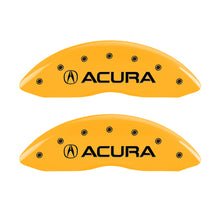 Load image into Gallery viewer, MGP 4 Caliper Covers Engraved Front & Rear Acura Yellow Finish Black Char 2017 Acura ILX