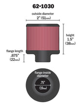 Load image into Gallery viewer, K&N Steel Base Crankcase Vent Filter .75in Vent OD x 2in OD x 1.5in Height