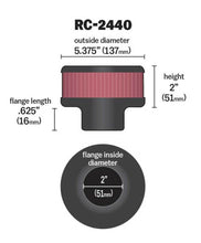 Load image into Gallery viewer, K&N Universal Round Clamp-On Air Filter 2in. Flange / 5-3/8in. OD / 2in. Height