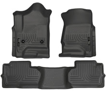 Load image into Gallery viewer, Husky Liners 14 Chevrolet Silverado/GMC Sierra Dbl Cab WeatherBeater Black Front&2nd Seat Floor Line
