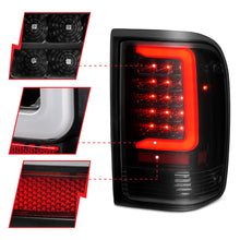 Load image into Gallery viewer, ANZO 1993-1997 Ford Ranger LED Tail Lights w/ Light Bar Black Housing Smoked Lens