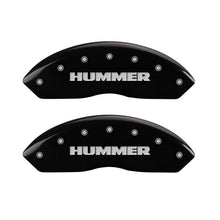Load image into Gallery viewer, MGP 4 Caliper Covers Engraved Front & Rear Hummer Black finish silver ch