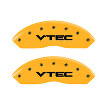 Load image into Gallery viewer, MGP 4 Caliper Covers Engraved Front & Rear Vtech Yellow Finish Black Char 1999 Acura RL