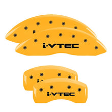 Load image into Gallery viewer, MGP 4 Caliper Covers Engraved Front & Rear Acura Yellow finish black ch