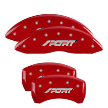 Load image into Gallery viewer, MGP 4 Caliper Covers Engraved Front & Rear MGP Red finish silver ch