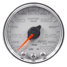 Load image into Gallery viewer, Autometer Spek-Pro Gauge Water Temp 2 1/16in 300f Stepper Motor W/Peak & Warn Slvr/Chrm