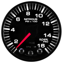 Load image into Gallery viewer, Autometer Spek-Pro Gauge Nitrous Press 2 1/16in 1600psi Stepper Motor W/Peak & Warn Blk/Blk