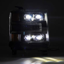 Load image into Gallery viewer, AlphaRex 16-18 Chevy 1500HD NOVA-Series LED Proj Headlights BK w/Actv Lgt/SeqSig & DRL (Req 810023)