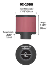 Load image into Gallery viewer, K&N 0.75 inch ID 1.375 inch OD 1.125 inch H Clamp On Crankcase Vent Filter