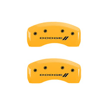 Load image into Gallery viewer, MGP 4 Caliper Covers Engraved F & R w/ Stripes/Dodge Yellow Finish Black Char 2001 Dodge Stratus