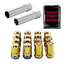 Load image into Gallery viewer, McGard SplineDrive Tuner 4 Lug Install Kit w/Locks & Tool (Cone) M12X1.5 / 13/16 Hex - Gold
