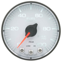 Load image into Gallery viewer, Autometer Spek-Pro Gauge Fuel Press 2 1/16in 100psi Stepper Motor W/Peak & Warn Wht/Blk