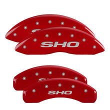 Load image into Gallery viewer, MGP 4 Caliper Covers Engraved Front & Rear SHO Red finish silver ch
