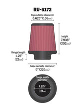 Load image into Gallery viewer, K&N Universal Rubber Filter-Round Tprd 4.875in Flange ID x 9in Base OD x 6.625in Top OD x 7.938in H