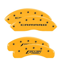 Load image into Gallery viewer, MGP 4 Caliper Covers Engraved Front & Rear MGP Yellow finish black ch