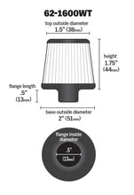 Load image into Gallery viewer, K&N 2in Base OD x .375in Flange ID x 1.75in H Rubber Base Crankcase Vent Filter - White