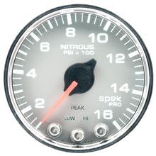 Load image into Gallery viewer, Autometer Spek-Pro Gauge Nitrous Press 2 1/16in 1600psi Stepper Motor W/Peak & Warn Slvr/Chrm
