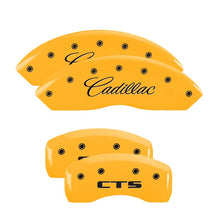 Load image into Gallery viewer, MGP 4 Caliper Covers Engraved Front & Rear MGP Yellow Finish Black Char 2011 GMC Savana 2500