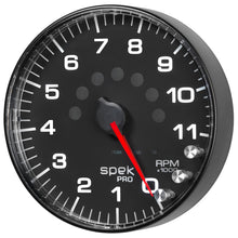 Load image into Gallery viewer, Autometer Spek-Pro Gauge Tachometer 5in 11K Rpm W/Shift Light & Peak Mem Black/Black