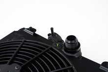Load image into Gallery viewer, CSF Universal Half Radiator w/-16AN & Slip-On Fittings/12in SPAL Fan & Shroud - Black Finish