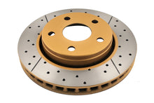 Load image into Gallery viewer, DBA 07-17 Jeep Wrangler Front Drilled & Slotted Street Series X-Gold Rotor