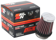 Load image into Gallery viewer, K&N Universal Chrome Filter 1 9/16 inch FLG / 2 5/8 inch Bottom / 2 inch Top / 3 inch Height