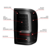 Load image into Gallery viewer, ANZO 1993-1997 Ford Ranger LED Tail Lights w/ Light Bar Black Housing Smoked Lens