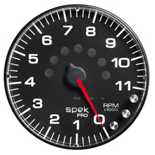 Load image into Gallery viewer, Autometer Spek-Pro Gauge Tachometer 5in 11K Rpm W/Shift Light & Peak Mem Black/Black