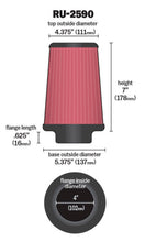 Load image into Gallery viewer, K&N Filter Universal Rubber Filter 4 inch Flange 5 3/8 inch Base 4 3/8 inch Top 7 inch Height