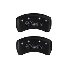 Load image into Gallery viewer, MGP 4 Caliper Covers Engraved Front & Rear Cursive/Cadillac Red finish silver ch
