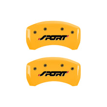 Load image into Gallery viewer, MGP 4 Caliper Covers Engraved Front & Rear SPORT Yellow finish black ch