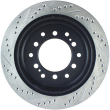 Load image into Gallery viewer, StopTech Power Slot 03-09 Toyota 4 Runner / 03-09 Lexus GX470 Drilled & Slotted Left Rear Rotor