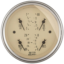 Load image into Gallery viewer, AutoMeter Gauge Kit 2 Pc. Quad & Tach/Speedo 3-3/8in. Antique Beige