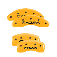 Load image into Gallery viewer, MGP 4 Caliper Covers Engraved Front & Rear MGP Yellow finish black ch