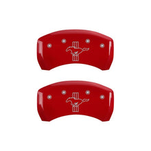 Load image into Gallery viewer, MGP Rear set 2 Caliper Covers Engraved Rear 2015/Bar & Pony Red finish silver ch