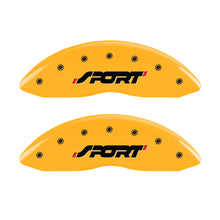 Load image into Gallery viewer, MGP 4 Caliper Covers Engraved Front & Rear SPORT Yellow finish black ch