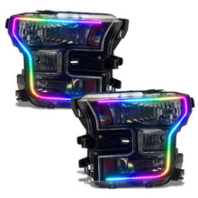 Load image into Gallery viewer, Oracle 15-17 Ford F-150 Dynamic RGB+A Pre-Assembled Headlights Halogen - Black Edition - ColorSHIFT