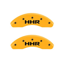 Load image into Gallery viewer, MGP 2 Caliper Covers Engraved Front & Rear HHR Yellow Finish Black Char 2010 Chevy HHR