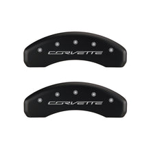 Load image into Gallery viewer, MGP 4 Caliper Covers Engraved Front & Rear C7/Corvette Red finish silver ch
