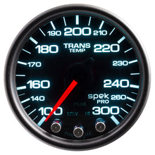 Load image into Gallery viewer, Autometer Spek-Pro Gauge Trans Temp 2 1/16in 300f Stepper Motor W/Peak & Warn Blk/Smoke/Blk