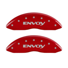 Load image into Gallery viewer, MGP 4 Caliper Covers Engraved Front & Rear Envoy Red finish silver ch