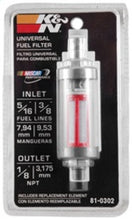 Load image into Gallery viewer, K&N 5/16in or 3/8in Inlet 1/8in NPT Outlet Clearview Fuel Filter