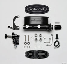 Load image into Gallery viewer, Wilwood HV Tandem M/C Kit w L/H Bracket & Prop Valve - 1 1/8in Bore Black