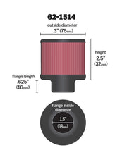 Load image into Gallery viewer, K&N 1.5in Flange ID x 3in OD x 2.5in Height Clamp On Crankcase Vent Filter